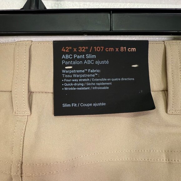 Lululemon ABC Pant Slim Fit 42x32 Brown Khaki Warpstreme 4-Way Stretch NWT - Picture 4 of 14